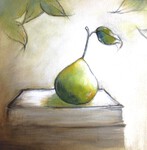 Au jardin, petite poire,  30x30cm - 2021 - VENDU