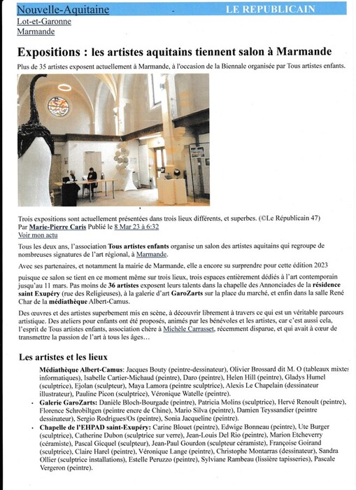 Salon Biennal des artistes aquitains, Le Républicain